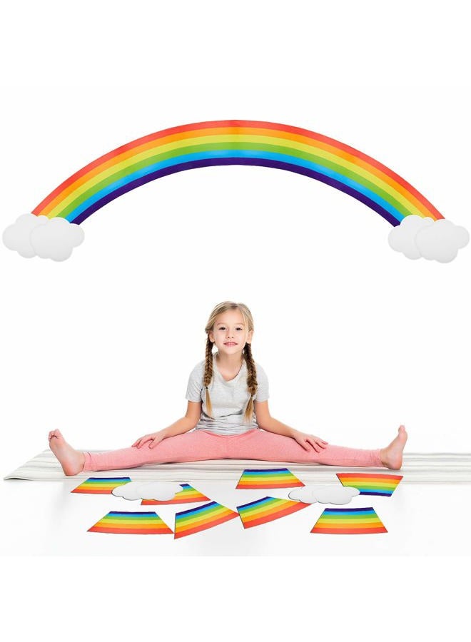 Sumind Jumbo Rainbow Cardboard Wall Decal Colorful Rainbow Cloud Cutouts Paper Centerpiece Decoration for Unicorn Birthday Party Supplies Room Decor - Image 1