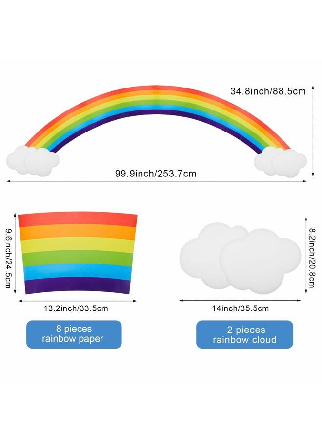 Sumind Jumbo Rainbow Cardboard Wall Decal Colorful Rainbow Cloud Cutouts Paper Centerpiece Decoration for Unicorn Birthday Party Supplies Room Decor - Image 2
