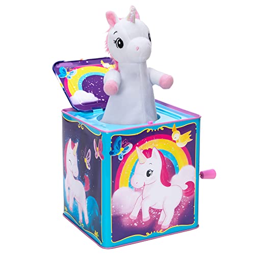 Schylling Pop Glow Unicorn Light Up Jack in The Box - Image 1