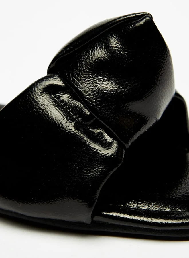 شو اكسبرس Women Solid Slip-On Slide Sandals with Knot Detail