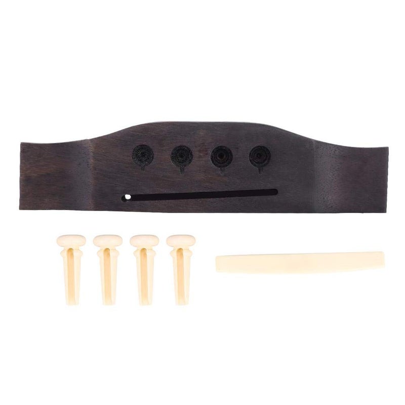 Dilwe 4 Strings Bass Bridge, Rosewood Bridge Saddle and Pins for 4-String Folk Acoustic Bass Accessory Parts Wooden guitar accessories - Image 1