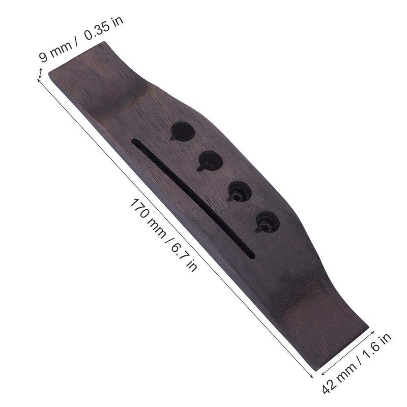 Dilwe 4 Strings Bass Bridge, Rosewood Bridge Saddle and Pins for 4-String Folk Acoustic Bass Accessory Parts Wooden guitar accessories - Image 4
