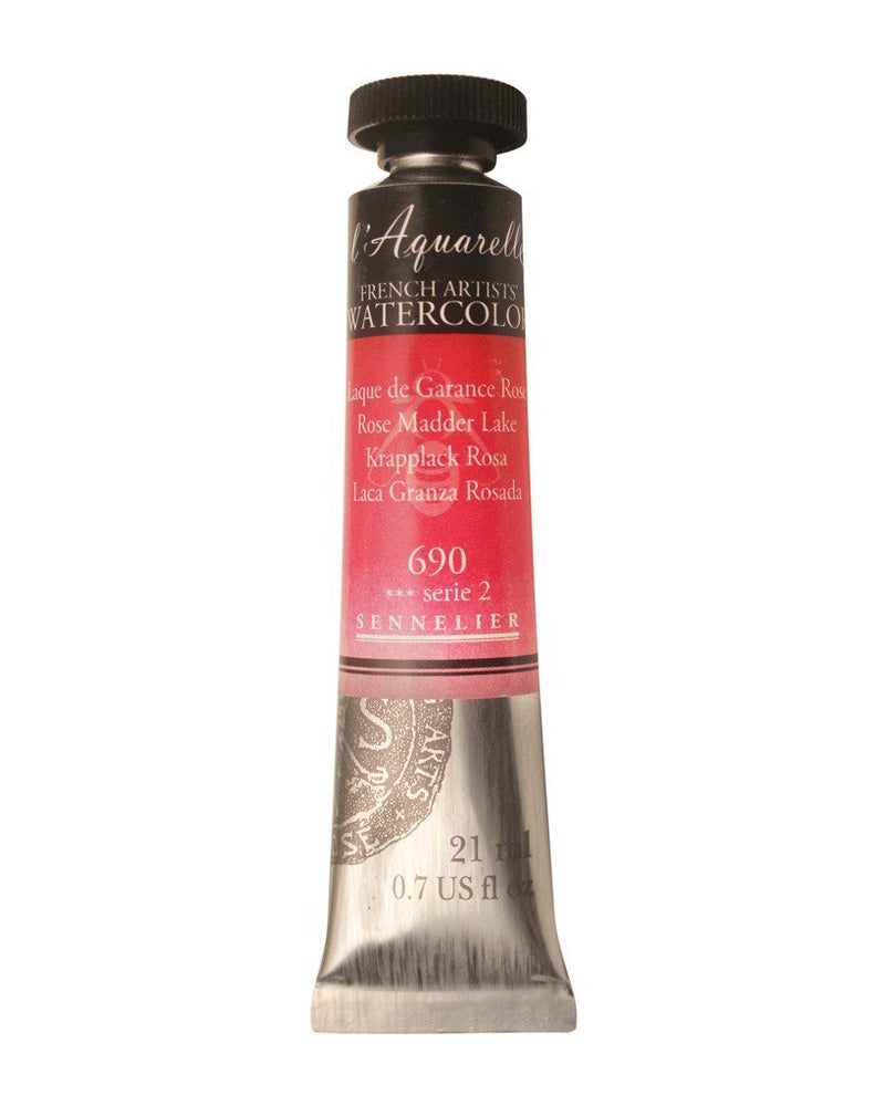 Sennelier L'Aquarelle French Artists Watercolour 21 ml Pinks & Purples (Rose Madder Lake) | Ideal for watercolor paper, primed canvas, brushes, pencils, gouache, masking fluid & waterproof inks - Image 4