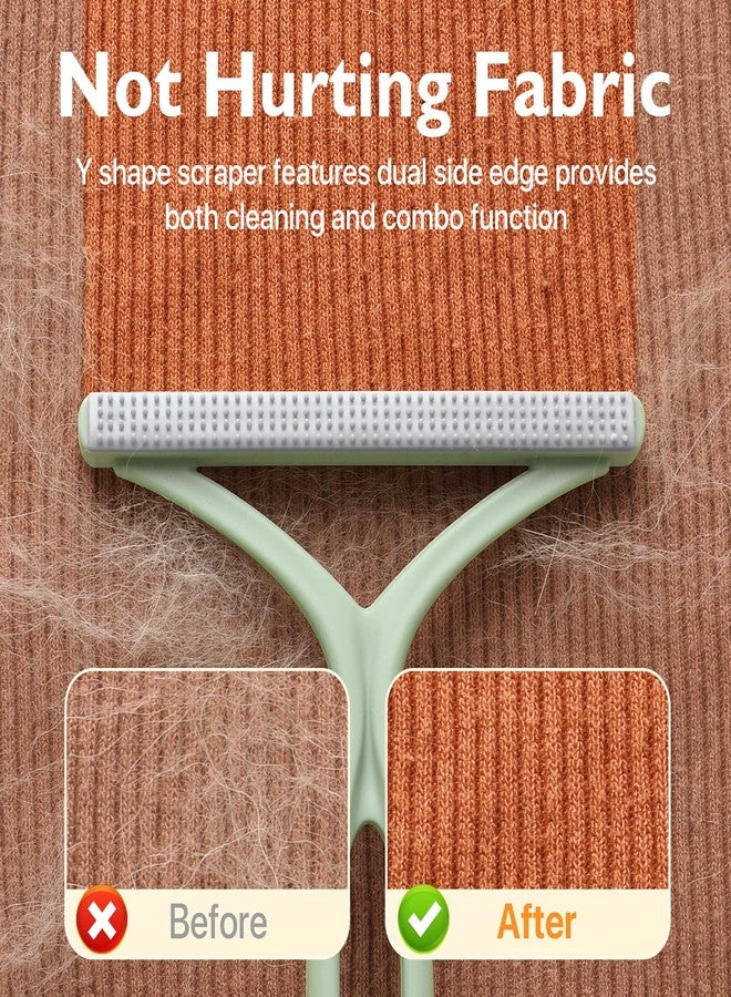AXEGY Pet Hair Removal Tool 3 Pack Dog Cat Hair Remover Carpet Scraper Rake Fur Removal Brush Lint Remover Shaver for Car Furniture Couch Green - Image 3
