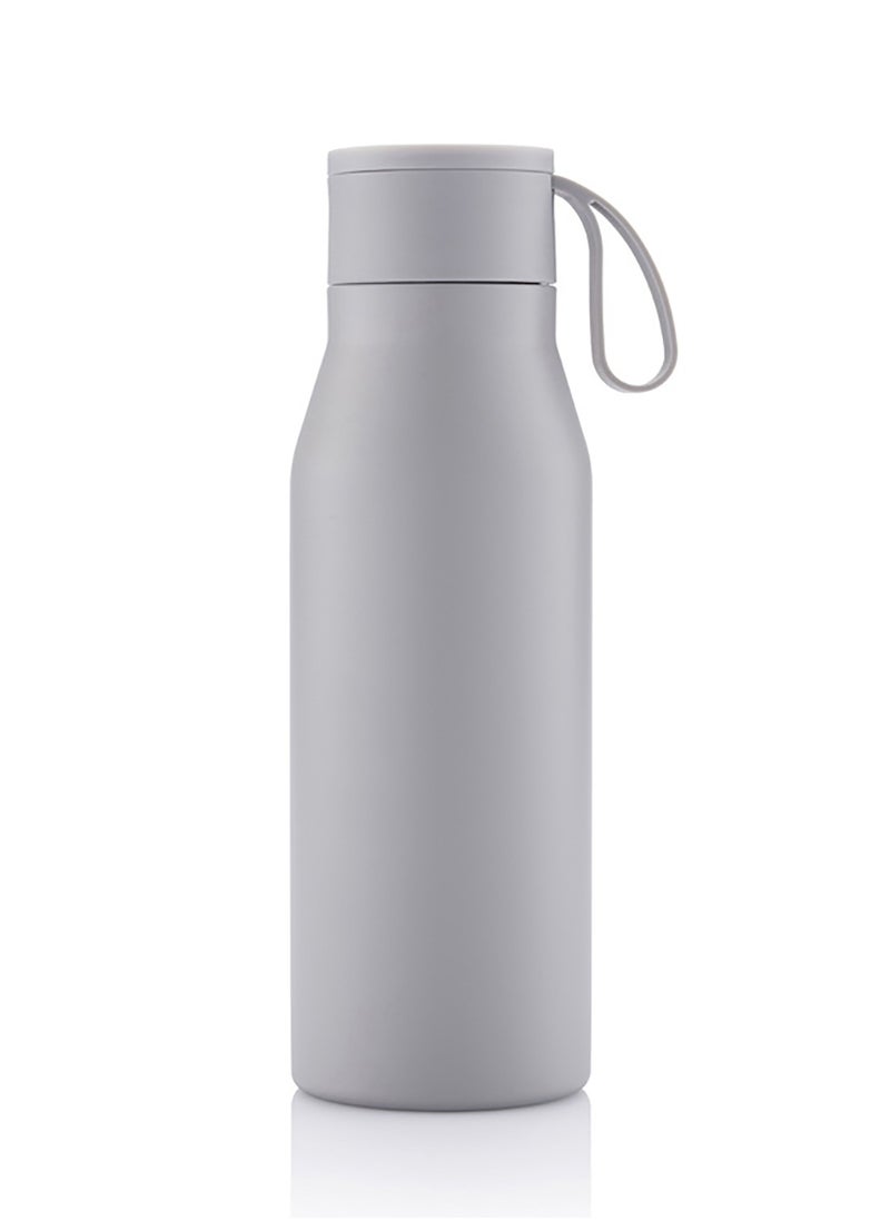 Hans Larsen R-NEBRA - CHANGE Collection Recycled Stainless Steel Vacuum Bottle with Loop - Grey  - Image 1