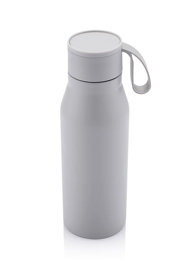 Hans Larsen R-NEBRA - CHANGE Collection Recycled Stainless Steel Vacuum Bottle with Loop - Grey