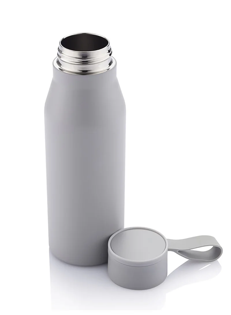 Hans Larsen R-NEBRA - CHANGE Collection Recycled Stainless Steel Vacuum Bottle with Loop - Grey