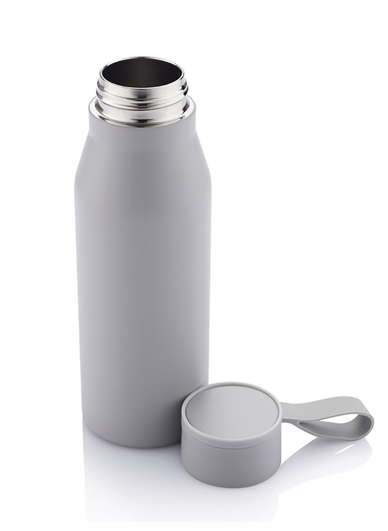 Hans Larsen R-NEBRA - CHANGE Collection Recycled Stainless Steel Vacuum Bottle with Loop - Grey  - Image 3
