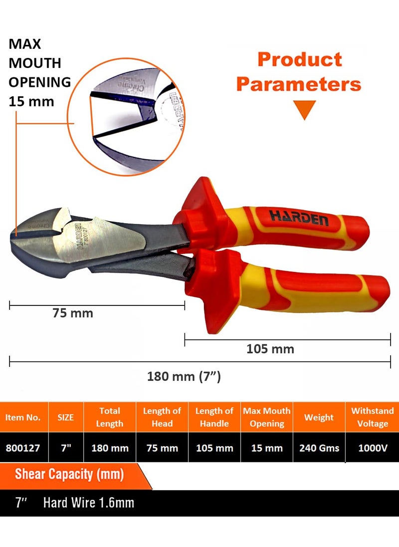 Harden HARDEN 7 Insulated Diagonal Cutting VDE Plier Withstand 1000V 800127  - Image 2