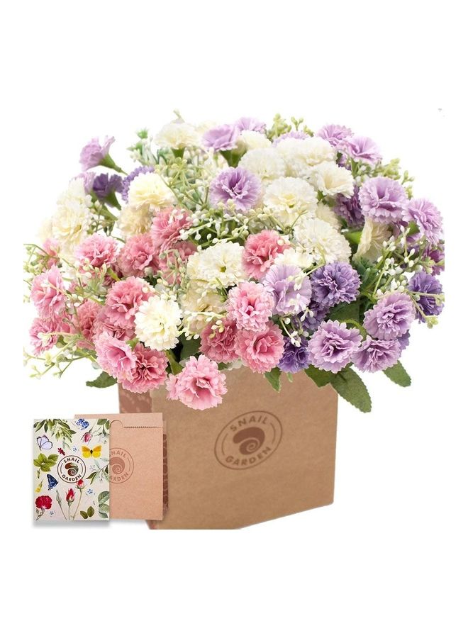 Alyashmac 60-Heads 3 Bundle Silk Realistic Mini Chrysanthemum Bouquet Multicolour - Image 1