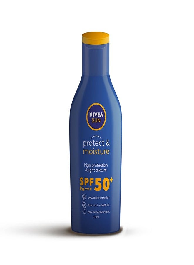 NIVEA Sun Protect and Moisture 75ml SPF 50 Advanced Sunscreen for Normal Instant Protection| PA+++ UVA - UVB Protection System| Vitamin E + Moisture| Very Water Resistant| For Unisex - Image 1