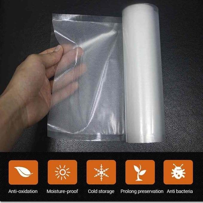 ZEBROC Vacuum Sealer Machine for Food Storage | Dry & Wet Sealing, 65kPa Strong Suction, External Vacuum Support for Kitchen & Sous Vide (Vacuum Sealer Machine + 10 Bags + Roll 12cm x 5Mtr) - Image 5