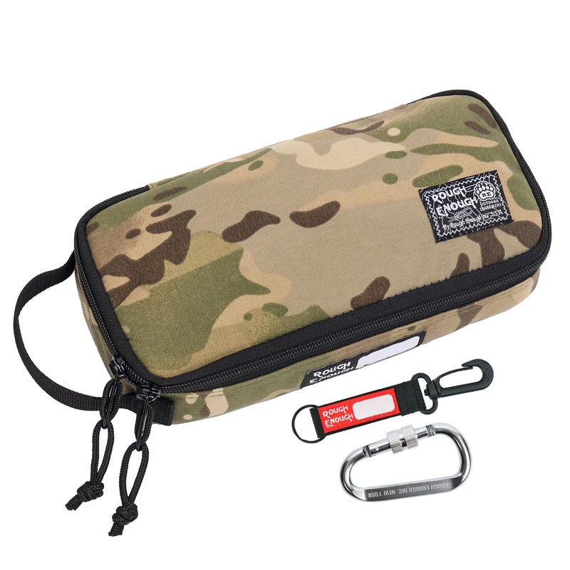 RE ROUGH ENOUGH Rough Enough Small Tool Bag with Zipper 9" Portable Tool Pouch Case, Heavy-Duty Padded Organizer for Electricians, Motorcycle Repair and Camping, Camo - Image 1