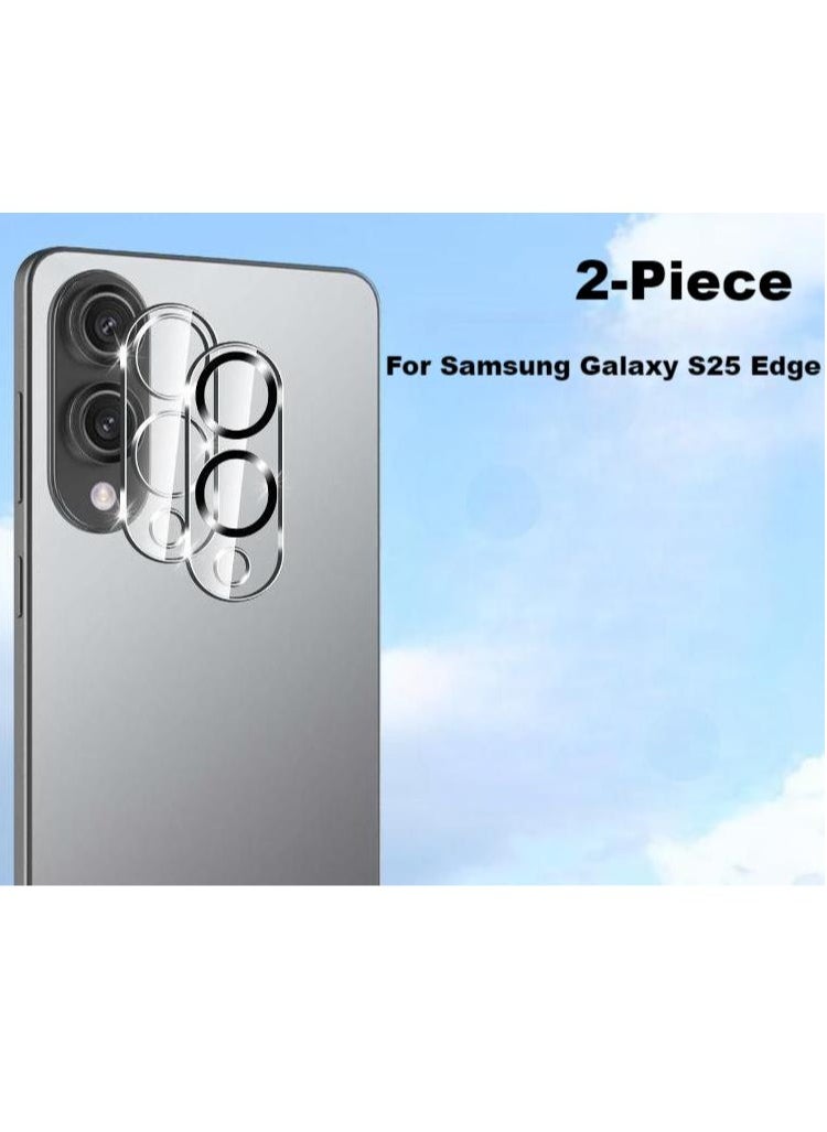 Generic (2-Piece) Samsung Galaxy S25 Edge For Lens Protector, Scratch-resistant tempered glass camera lens protector design that preserves the original lens for Samsung Galaxy S25 Edge  - Image 1