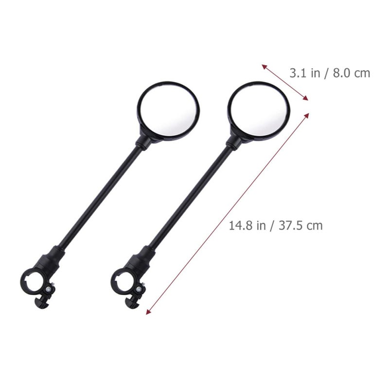 Adjustable Universal Bike Motorcycle Rearview Mirrors Rotatable 2 Pack for Cycling Safety - Image 3