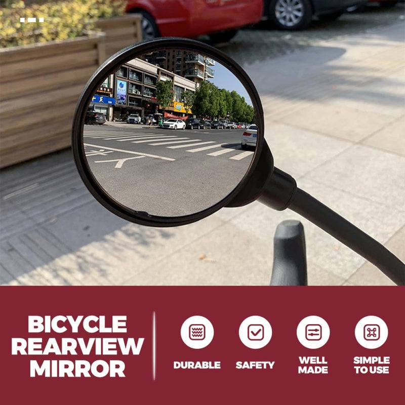 Adjustable Universal Bike Motorcycle Rearview Mirrors Rotatable 2 Pack for Cycling Safety - Image 5