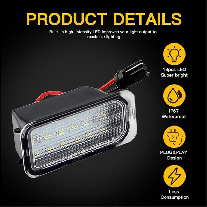 QASULER 2PCS License Plate Light for Jaguar - Image 2