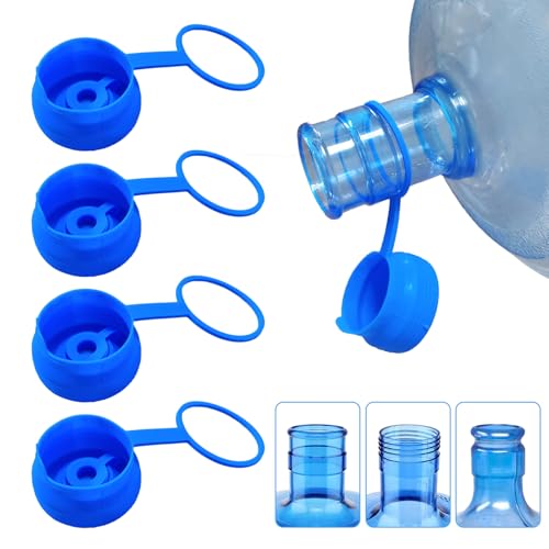 Ajedrmy 3 & 5 Gallon Water Jug Cap Reusable, Food Grade Silicone Replacement Gallon Caps for 55mm Standard/Screw/Crown Tops Water Bottle and Water Dispensers, Non-Spill Lids for Anti-Splash, Leak Free (3PCS) - Image 1