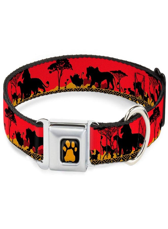 Buckle Down Dog Collar Seatbelt Buckle Mufasa Simba Just Cant Wait to Be King Family Silhouette 11 to 17 Inches 1.0 Inch Wide - Image 1