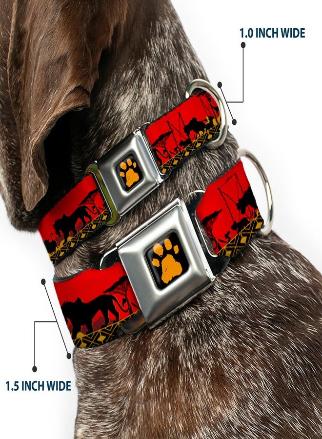 Buckle Down Dog Collar Seatbelt Buckle Mufasa Simba Just Cant Wait to Be King Family Silhouette 11 to 17 Inches 1.0 Inch Wide - Image 2