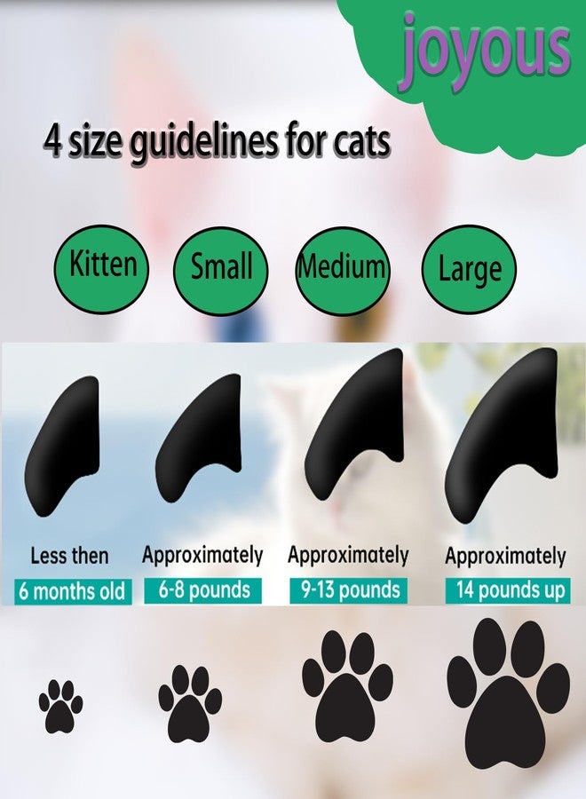 joyous 120pcs Black Cat Nail Caps with Nail Clipper Set, Cat Claw Caps with Nail Clipper Set, Pet Nail Clipper Covers for Cats with Adhesive and Applicators (M) - Image 2