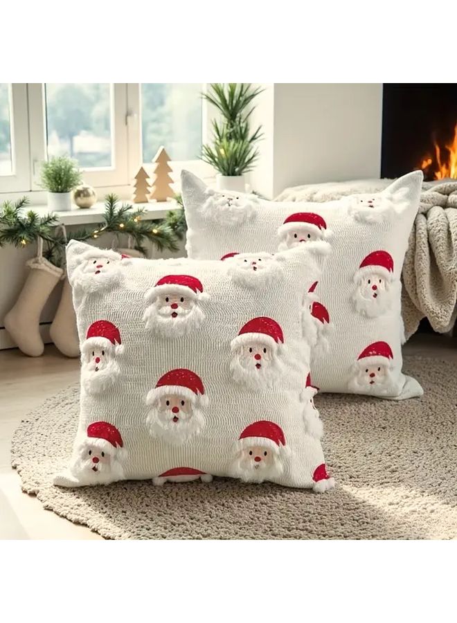 Nordic Santa Hug Pillowcase 18x18 Inch Plush Christmas Cushion Cover - Image 2