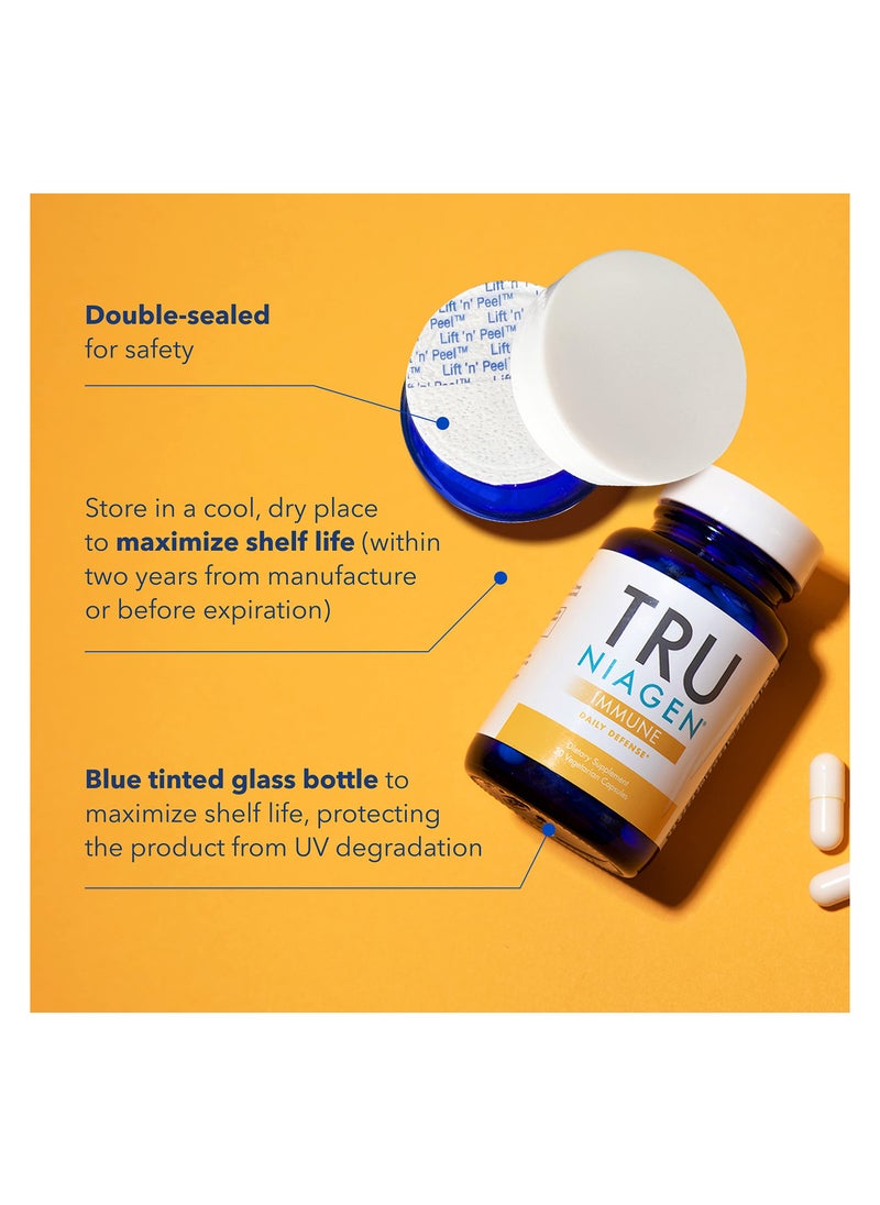 TRU NIAGEN TRU NIAGEN Immune Support Supplement - Daily Defense - Vitamin C from Fermentation, Vegan Vitamin D3 2000 IU, Zinc, Plus Theracurmin (Curcumin) + Multi Award-Winning NAD Boosting Niagen 150mg 30ct PACK OF 2  - Image 4