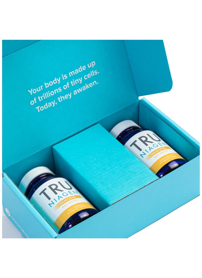 TRU NIAGEN TRU NIAGEN Immune Support Supplement - Daily Defense - Vitamin C from Fermentation, Vegan Vitamin D3 2000 IU, Zinc, Plus Theracurmin (Curcumin) + Multi Award-Winning NAD Boosting Niagen 150mg 30ct PACK OF 2  - Image 2