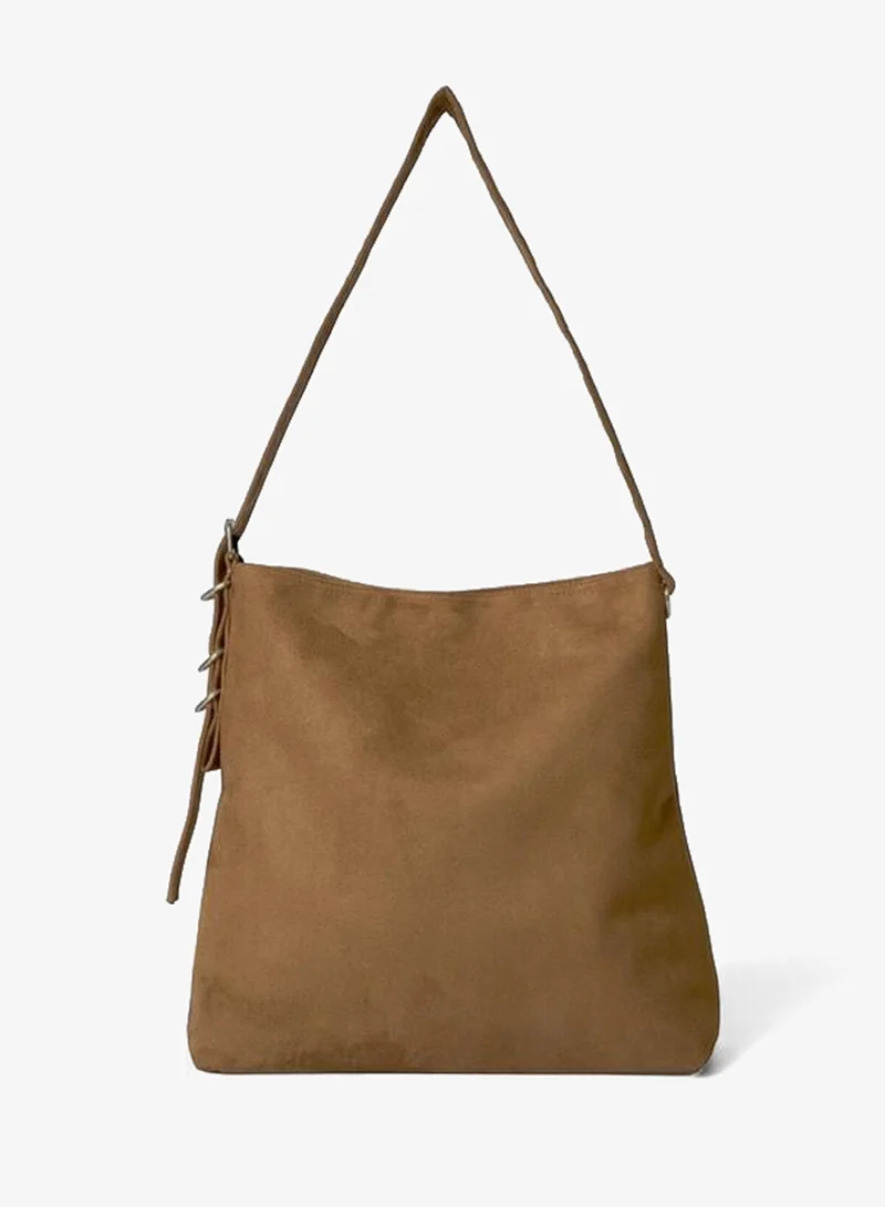 Shule Bags Vague Suede Shoulder Bag – Camel.