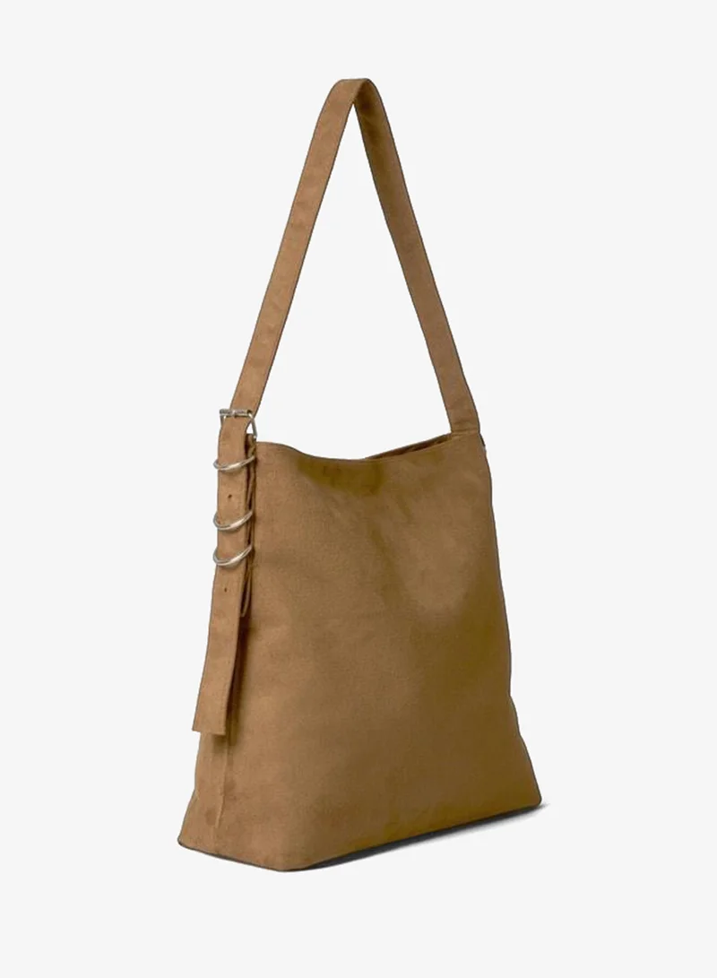 Shule Bags Vague Suede Shoulder Bag – Camel.