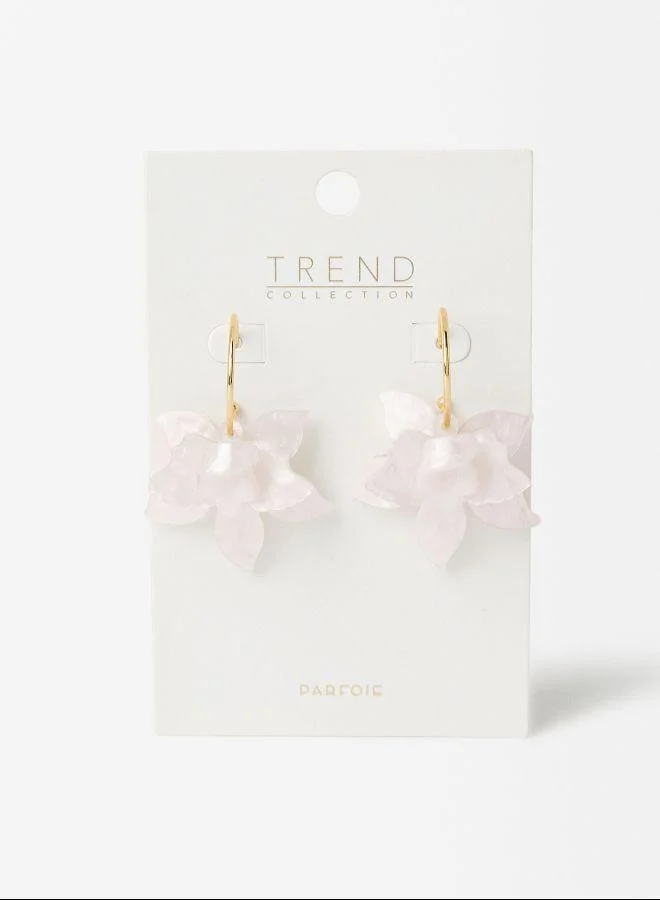 PARFOIS Pink Flower hoop earrings for Women | Best Price UAE