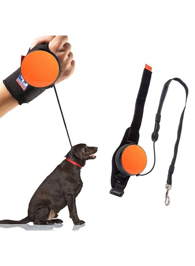 نيو ستايل مقود قابل للسحب للكلاب، مقود معصم للكلاب، مقود حر اليدين للجري، مقود للمشي للكلاب، للكلاب الصغيرة والمتوسطة والكبيرة (برتقالي (مقود معصم)، 3M) - Image 1