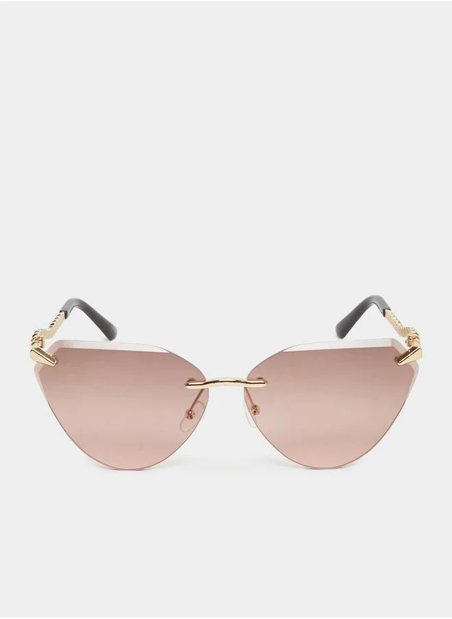 Styli Styli Rimless Cat Eye Sunglasses with Adjustable Nose Pads