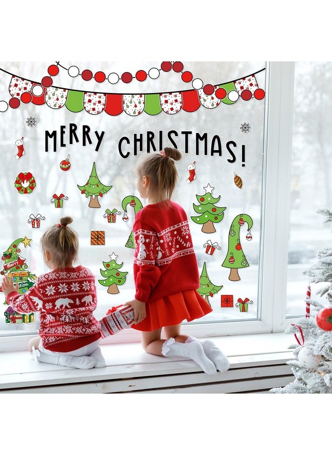 Whaline 94Pcs Merry Christmas Bulletin Board Decoration Kit Holiday Bulletin Board Set Xmas Tree Snowflake Gift Paper Cutouts With Glue Points For Classroom Office Home Decor  - Image 5