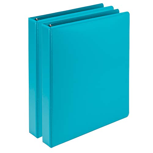 Samsill Plant-Based 1 Inch Durable Round Ring, Made in USA, View Binder, Eco-Friendly, USDA Certified Biobased, 2 Pack, Turquoise - Image 1