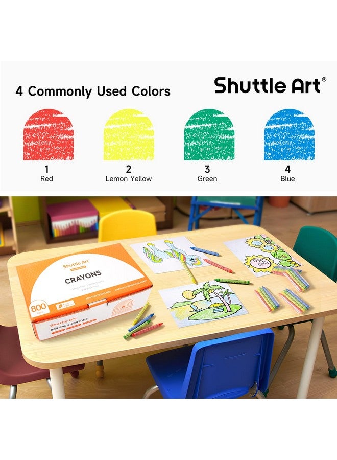 Shuttle Art مجموعة شتلت آرت من الأقلام الشمعية بالجملة - 200 عبوة من 4 ألوان متنوعة (إجمالي 800 قطعة)، أقلام شمعية غير سامة في عبوات فردية لم favors الحفلات، المطاعم، مستلزمات المدارس للمعلمين - Image 3