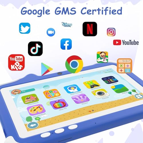 CASON 7 inch Kid Tablet for Study 5-12 Years Age,4GB+32GB Android Tab for Kids,Mini Tablet with Shockproof Case,FHD Eye Comfort Display,Parental Control, Games & Education for Boys, Girls (Blue) - Image 3