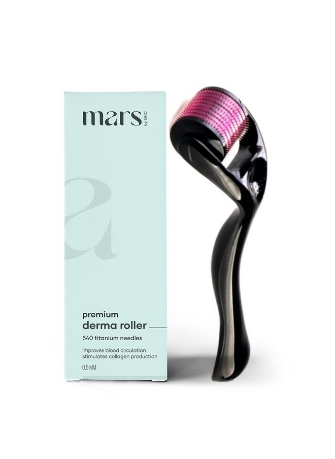 mars by GHC - 0.5Mm Derma Roller: 540 Titanium Micro Needles For Hair Growth & Beard Care | Minimize Hair Fall, Boost Follicle Stimulation | User-Friendly, Safe & Effective (Pack Of 1) - Image 1