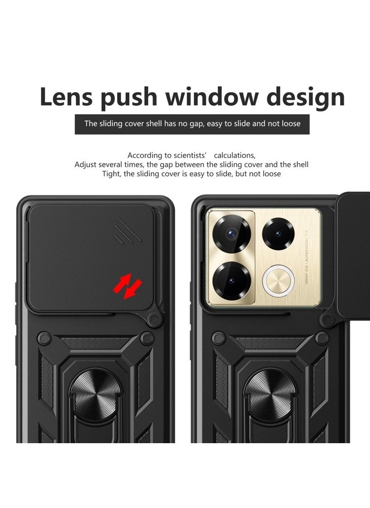 General For Infinix Note 40 Pro/40 Pro + 5G Sliding Camera Case, TPU + PC Creative Smooth Nail Sliding Window Holder Phone Case  - Image 3
