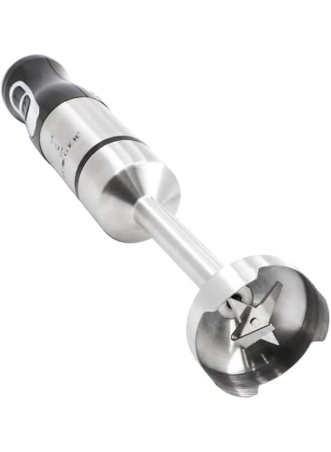 آر إيه أف خلاط RAF اليدوي R.278، أداة أساسية في المطبخ، مصمم لإتقان الطهي. بفضل محركه القوي بقوة 800 واط وإعدادات سرعتين (13000-15000 دورة في الدقيقة)، يضمن هذا الخلاط اليدوي خلطًا فعالًا للشوربات والعصائر وهريس الخضار والعصائر المخفوقة. - Image 1