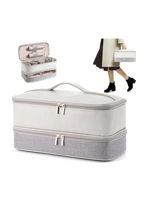 Hair Dryer Travel Carrying Case - Double storage bag for hair tools, compatible with Shark Flexstyle, Dyson Airwrap and Revlon hair dryers, portable and protective