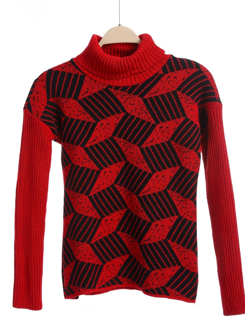 Caesar Girls Wool Pullover With Mutlicolour Design  - Image 1