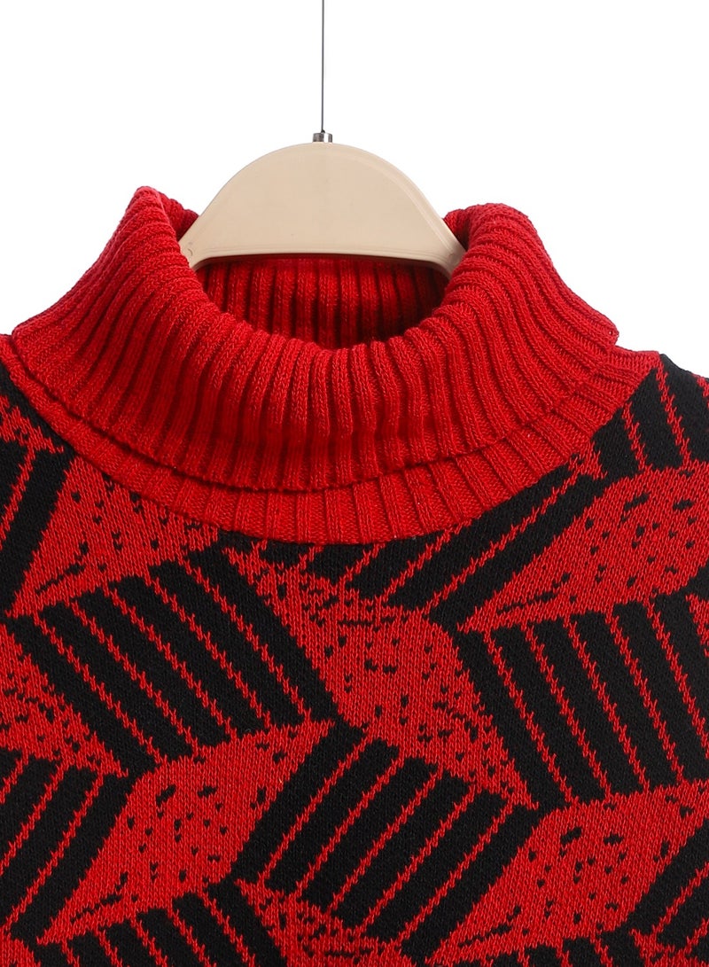 Caesar Girls Wool Pullover With Mutlicolour Design  - Image 3