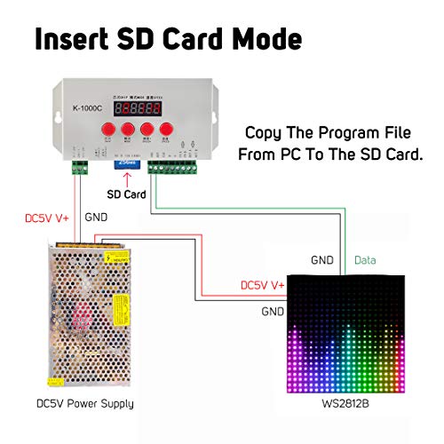 BTF-LIGHTING K-1000C(T-1000S Updated) WS2812B WS2815 SK6812 WS2811 WS2801 LED Strip LED Matrix LED String 1536 Pixels Controller DC5-24V Addressable Programmable Controller with SD Card - Image 3