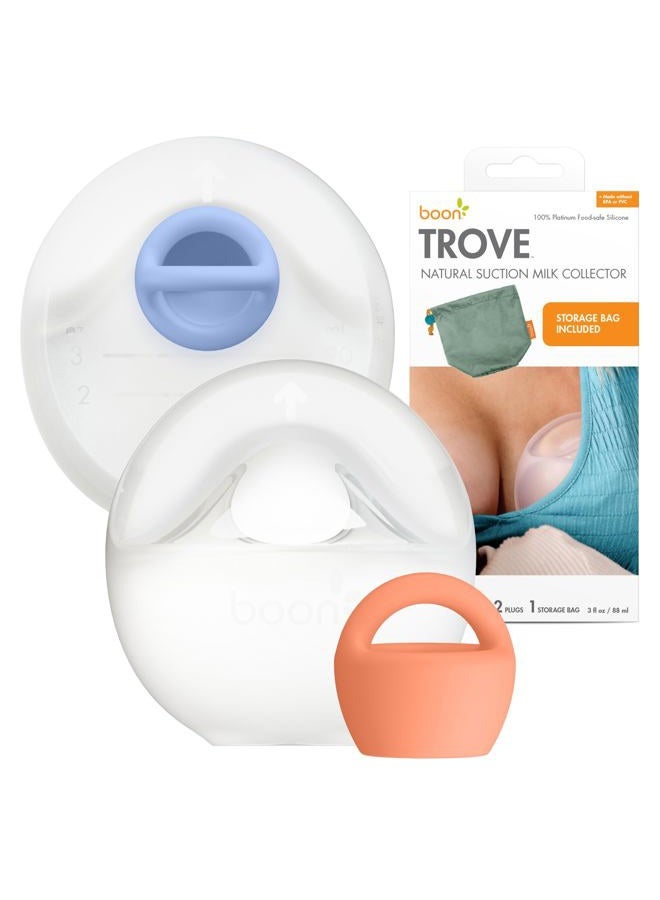 BOON مجموعة مضخة الثدي اليدوية من تروف - جامع حليب الثدي بدون استخدام اليدين - تشمل حقيبة سفر من البوليستر - أساسيات الرضاعة الطبيعية - 2 قطعة - Image 1