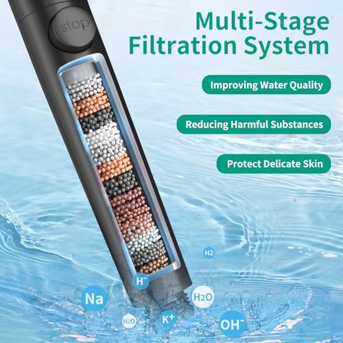 HEROBAI Sink Hose Sprayer Attachment for Faucet, 3 Mode Shower Head Attaches to Tub Faucet with 5 Adapters, High Pressure Shower Head for Bathtub, Handheld Showerhead with Filter (Black) - Image 3