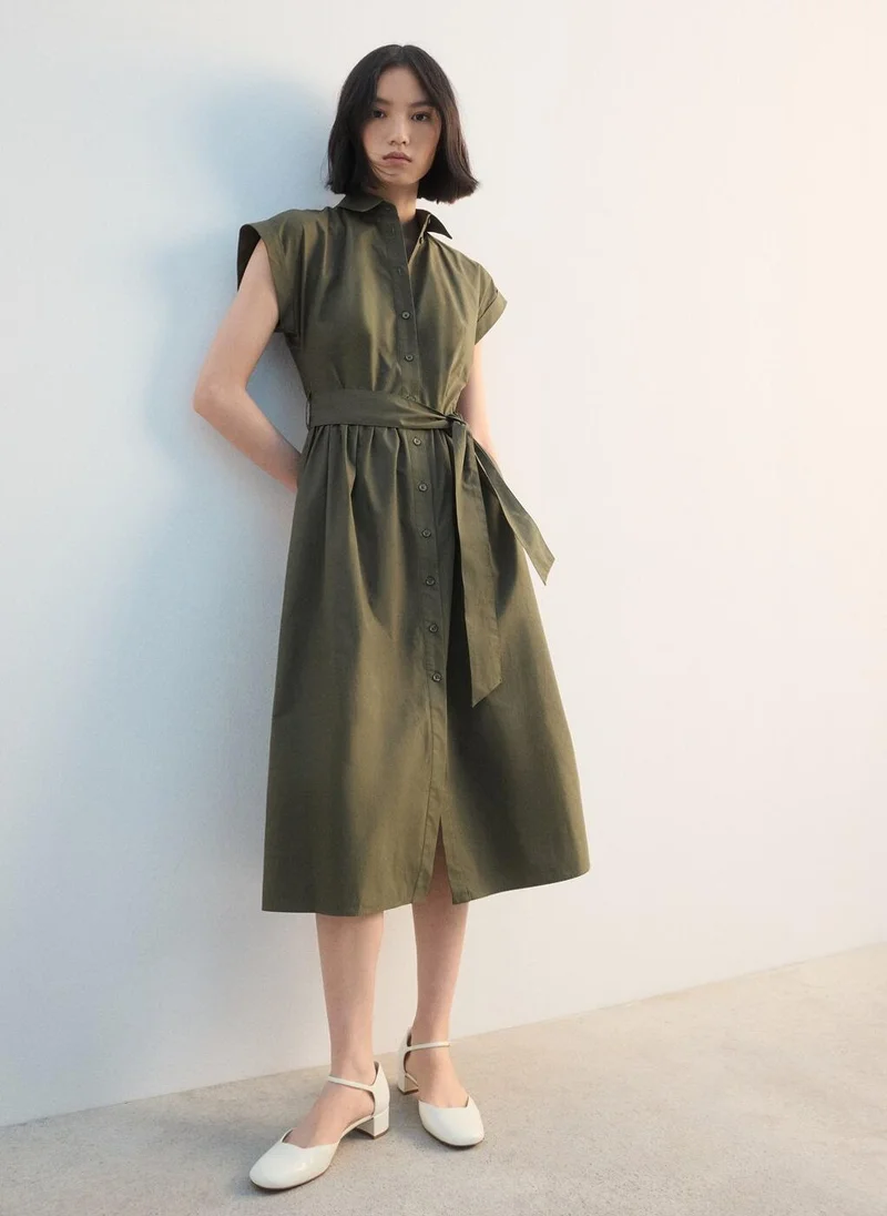 مانجو Belt shirt dress