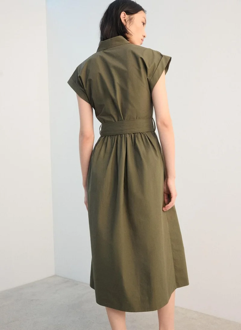 مانجو Belt shirt dress