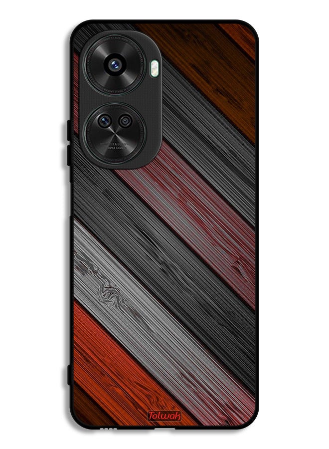 Tolwak Huawei nova 12 SE Protective Case Cover Colored Wooden Pattern - Image 1