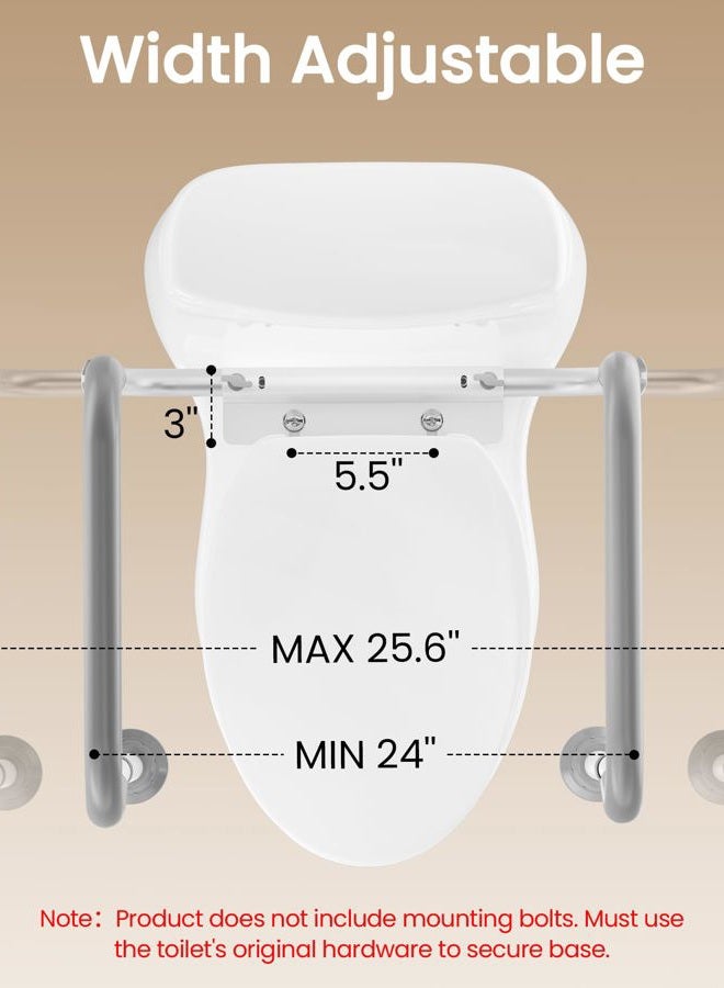 HOMLAND Toilet Safety Rail for Seniors with Adjustable Height & Width, Toilet Safety Frame with Handles, 350LB Toilet Support Rail for Handicap and Disabled, Grey - Image 4